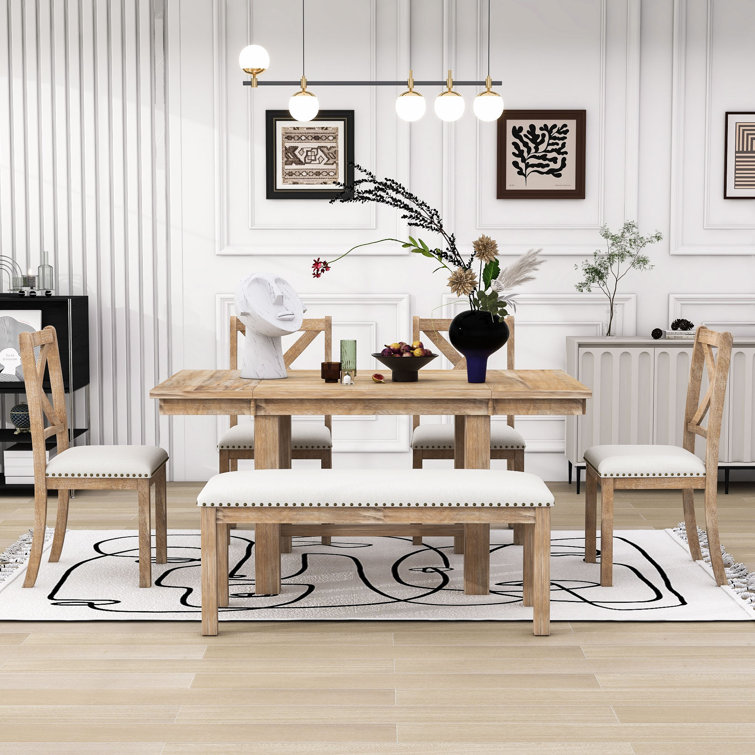 Gracie Oaks 6 - Person Extendable Dining Set | Wayfair